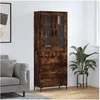 Image de Buffet haut Chêne fumé 69,5x34x180 cm Bois d'ingénierie 3198406