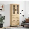 Image de Buffet Haut, Armoire de Rangement avec Pieds, Meuble de Rangement, Organisateur Salon Salle de Séjour, Moderne, Chêne Sonoma Bois d'Ingénierie