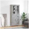 Image de Buffet haut Gris béton 69,5x34x180 cm Bois d'ingénierie