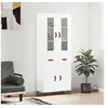 Image de Buffet haut Blanc 69,5x34x180 cm Bois d'ingénierie3198505