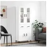 Image de Hoge kast 69,5x34x180 cm bewerkt hout wit3198529