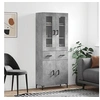 Image de Buffet Haut, Armoire de Rangement avec Pieds, Meuble de Rangement, Organisateur Salon Salle de Séjour, Moderne, Gris Béton Bois d'Ingénierie