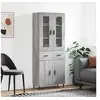 Image de Buffet Haut, Armoire de Rangement avec Pieds, Meuble de Rangement, Organisateur Salon Salle de Séjour, Moderne, Sonoma Gris Bois d'Ingénierie