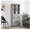 Image de Hoge kast 69,5x34x180 cm bewerkt hout grijs sonoma eikenkleurig3198559