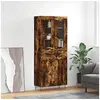 Image de Buffet Haut, Armoire avec Pieds, Meuble de Rangement, Organisateur de Salon Salle de Séjour Intérieur, Chêne Fumé Bois d'Ingénierie