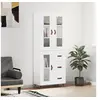 Image de Buffet haut Blanc 69,5x34x180 cm Bois d ingénierie