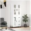 Image de Buffet haut Blanc 69,5x34x180 cm Bois d'ingénierie 3198601