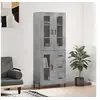 Image de Hoge kast 69,5x34x180 cm bewerkt hout betongrijs3198605
