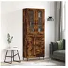 Image de Buffet haut Chêne fumé 69,5x34x180 cm Bois d ingénierie