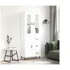 Image de Buffet Haut, Armoire de Rangement avec Pieds, Meuble de Rangement, Organisateur Salon Salle de Séjour, Moderne, Blanc Bois d'Ingénierie