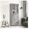 Image de Buffet Haut, Armoire de Rangement avec Pieds, Meuble de Rangement, Organisateur Salon Salle de Séjour, Moderne, Gris Béton Bois d'Ingénierie