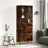 Image de Buffet Haut, Armoire de Rangement avec Pieds, Meuble de Rangement, Organisateur Salon Salle de Séjour, Moderne, Chêne Fumé Bois d'Ingénierie