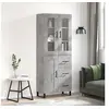 Image de Buffet Haut, Armoire de Rangement avec Pieds, Meuble de Rangement, Organisateur Salon Salle de Séjour, Moderne, Gris Béton Bois d'Ingénierie
