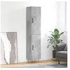 Image de Buffet Haut, Armoire avec Portes et Pieds, Meuble de Rangement, Organisateur de Salon Salle de Séjour, Moderne, Gris Béton Bois d'Ingénierie