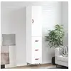 Image de Buffet haut Blanc brillant 34,5x34x180 cm Bois d'ingénierie3198827