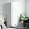 Image de Buffet Haut, Armoire de Rangement avec Pieds, Meuble de Rangement, Organisateur Salon Salle de Séjour, Moderne, Blanc Bois d'Ingénierie