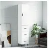 Image de Buffet Haut, Armoire de Rangement avec Pieds, Meuble de Rangement, Organisateur Salon Salle de Séjour, Moderne, Blanc Bois d'Ingénierie 3198865