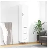 Image de Buffet Haut, Armoire avec Portes et Pieds, Meuble de Rangement, Organisateur de Salon Salle de Séjour, Moderne, Blanc Bois d'Ingénierie