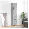Image de Buffet Haut, Armoire avec Portes et Pieds, Meuble de Rangement, Organisateur de Salon Salle de Séjour, Moderne, Gris Béton Bois d'Ingénierie