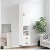 Image de Buffet haut Blanc brillant 34,5x34x180 cm Bois d'ingénierie 3198891