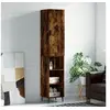 Image de Buffet haut Chêne fumé 34,5x34x180 cm Bois d ingénierie