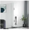 Image de Buffet Haut, Armoire avec Portes et Pieds, Meuble de Rangement, Organisateur de Salon Salle de Séjour, Moderne, Blanc Bois d'Ingénierie
