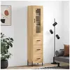 Image de Buffet Haut, Armoire de Rangement avec Pieds, Meuble de Rangement, Organisateur Salon Salle de Séjour, Moderne, Chêne Sonoma Bois d'Ingénierie