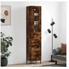 Image de Buffet Haut, Armoire de Rangement avec Pieds, Meuble de Rangement, Organisateur Salon Salle de Séjour, Moderne, Chêne Fumé Bois d'Ingénierie