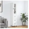 Image de Buffet Haut, Armoire de Rangement avec Pieds, Meuble de Rangement, Organisateur Salon Salle de Séjour, Moderne, Blanc Bois d'Ingénierie