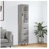 Image de Buffet Haut, Armoire de Rangement avec Pieds, Meuble de Rangement, Organisateur Salon Salle de Séjour, Moderne, Sonoma Gris Bois d'Ingénierie 3199255