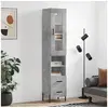 Image de Buffet haut Gris béton 34,5x34x180 cm Bois d'ingénierie 3199309