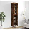 Image de Buffet haut Chêne fumé 34,5x34x180 cm Bois d'ingénierie 3199358