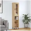 Image de Buffet Haut, Armoire de Rangement avec Pieds, Meuble de Rangement, Organisateur Salon Salle de Séjour, Chêne Sonoma Bois d'Ingénierie