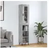 Image de Buffet Haut, Armoire de Rangement avec Pieds, Meuble de Rangement, Organisateur Salon Salle de Séjour, Gris Béton Bois d'Ingénierie