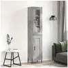 Image de Buffet haut Gris béton 34,5x34x180 cm Bois d'ingénierie3199501