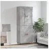 Image de Buffet Haut, Armoire de Rangement avec Pieds, Meuble de Rangement, Organisateur Salon Salle de Séjour, Gris Béton Bois d'Ingénierie