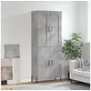 Image de Hoge kast 69,5x34x180 cm bewerkt hout betongrijs3199565