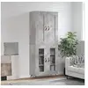 Image de Buffet Haut, Armoire de Rangement avec Pieds, Meuble de Rangement, Organisateur Salon Salle de Séjour, Gris Béton Bois d'Ingénierie