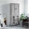 Image de Buffet Haut, Armoire de Rangement avec Pieds, Meuble de Rangement, Organisateur Salon Salle de Séjour, Gris Béton Bois d'Ingénierie