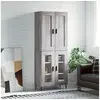 Image de Hoge kast 69,5x34x180 cm bewerkt hout grijs sonoma eikenkleurig3199639