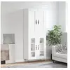 Image de Buffet Haut, Armoire de Rangement avec Pieds, Meuble de Rangement, Organisateur Salon Salle de Séjour, Blanc Bois d'Ingénierie