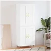 Image de Buffet Haut, Armoire avec Pieds, Meuble de Rangement, Organisateur de Salon Salle de Séjour, Moderne, Blanc Bois d'Ingénierie