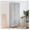 Image de Buffet Haut, Armoire avec Pieds, Meuble de Rangement, Organisateur de Salon Salle de Séjour, Moderne, Gris Béton Bois d'Ingénierie