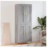 Image de Buffet Haut, Armoire avec Pieds, Meuble de Rangement, Organisateur de Salon Salle de Séjour, Moderne, Sonoma Gris Bois d'Ingénierie