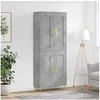 Image de Hoge kast 69,5x34x180 cm bewerkt hout betongrijs3199677