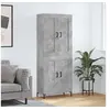 Image de Buffet Haut, Armoire de Rangement avec Pieds, Meuble de Rangement, Organisateur Salon Salle de Séjour, Gris Béton Bois d'Ingénierie