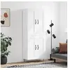 Image de Buffet Haut, Armoire de Rangement avec Pieds, Meuble de Rangement, Organisateur Salon Salle de Séjour, Blanc Bois d'Ingénierie