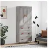 Image de Buffet Haut, Armoire de Rangement avec Pieds, Meuble de Rangement, Organisateur Salon Salle de Séjour, Sonoma Gris Bois d'Ingénierie