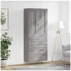 Image de Buffet haut Sonoma gris 69,5x34x180 cm Bois d'ingénierie