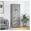 Image de Hoge kast 69,5x34x180 cm bewerkt hout grijs sonoma eikenkleurig3199751